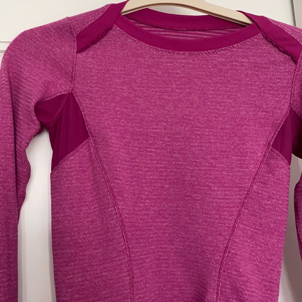 Lululemon Pink Magenta Ruffle Long Sleeve Top 2